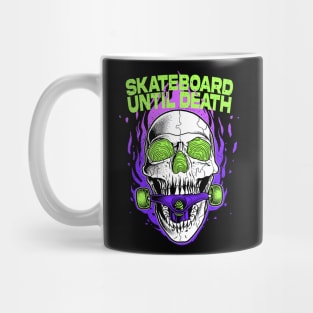 Skate Until Death Skull Skateboard SK8 Punk Tattoo Mini Ramp Mug